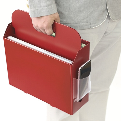 プラス PPキャリーボックス+ A4ヨコ レッド FL-126BF 1個(ご注文単位1個)【直送品】