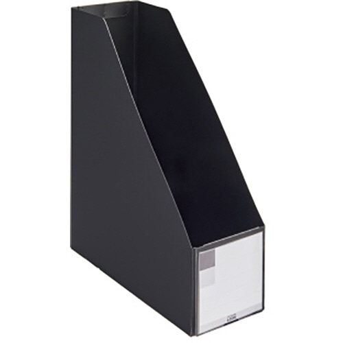 ライオン事務器　ボックスファイル（ミナノ）　A4タテ　背幅102mm　ブラック　BF-633M　1冊（ご注文単位1冊）【直送品】