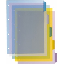 ライオン事務器　PPカラーインデックス　A4タテ　2・4穴　5色5山　I-33P　1パック（ご注文単位1パック）【直送品】