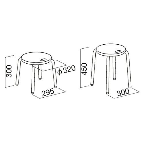ルネセイコウ ハンドルスツール 高さ450mm ナチュラル/ブラック HS-2T 1脚(ご注文単位1脚)【直送品】