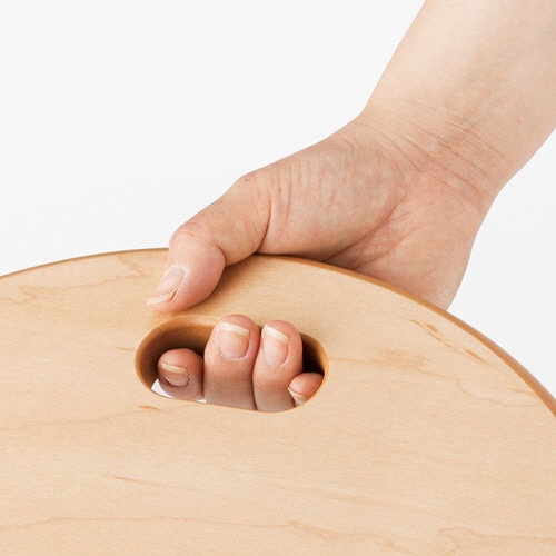 ルネセイコウ ハンドルスツール 高さ450mm ナチュラル/ブラック HS-2T 1脚(ご注文単位1脚)【直送品】