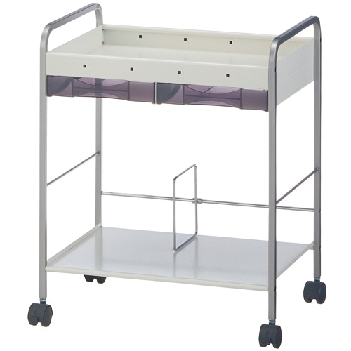 トヨダプロダクツ　アンダーデスクワゴン（ケース付）　2段＋引出し　ホワイト　UDW-2C　1台（ご注文単位1台）【直送品】