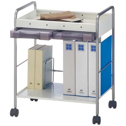 トヨダプロダクツ アンダーデスクワゴン(ケース付) 2段+引出し ホワイト UDW-2C 1台(ご注文単位1台)【直送品】