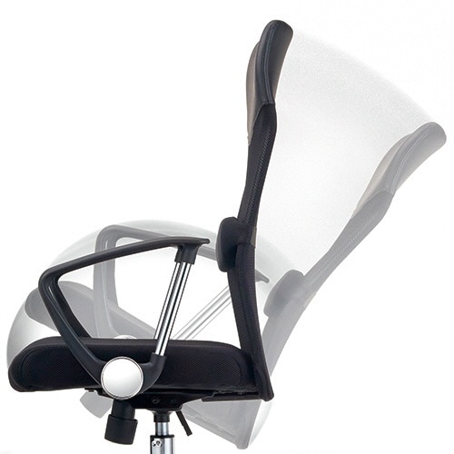 不二貿易 メッシュバックチェアー チェイサー ハイバック 肘付 ブラック 93045 1脚(ご注文単位1脚)【直送品】