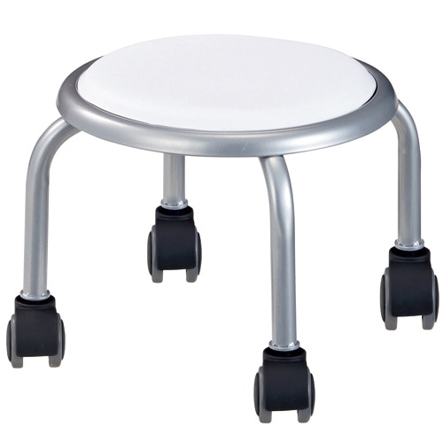 ルネセイコウ　ローキャスターボン　ホワイト／シルバー　LCS-255A　1脚（ご注文単位1脚）【直送品】