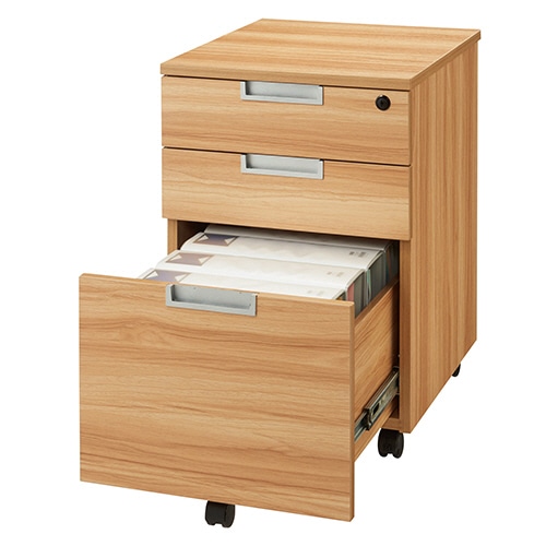 アール・エフ・ヤマカワ スチール脚デスク インサイドワゴン ナチュラル GZCA-SLNA 1台(ご注文単位1台)【直送品】