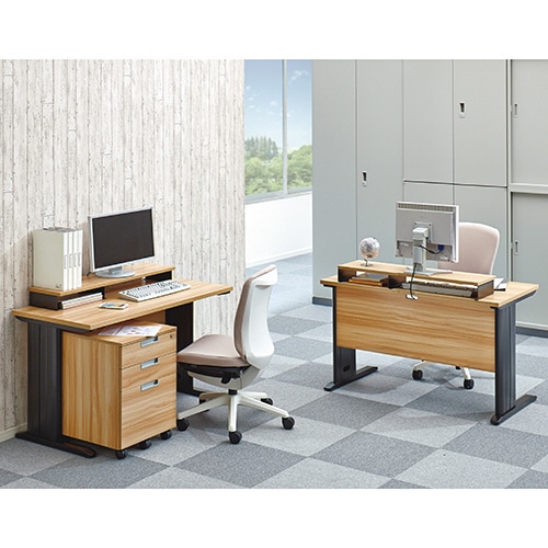 アール・エフ・ヤマカワ スチール脚デスク インサイドワゴン ナチュラル GZCA-SLNA 1台(ご注文単位1台)【直送品】