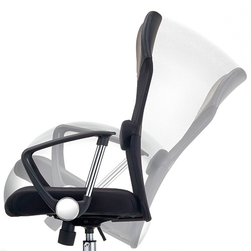 不二貿易 メッシュバックチェアー チェイサー ローバック 肘付 ブラック 90051 1脚(ご注文単位1脚)【直送品】