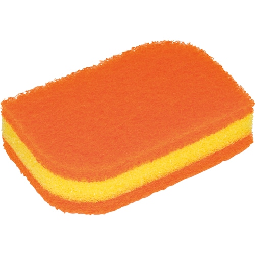 3M スコッチ・ブライト 抗菌ウレタンスポンジたわし リーフ型 3層 オレンジ SS-72KE 1個(ご注文単位1個)【直送品】
