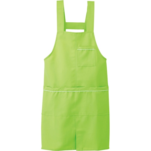 アイトス パイピングエプロン ストレッチギャバ ライムグリーン フリーサイズ 861370-135-F 1枚(ご注文単位1枚)【直送品】