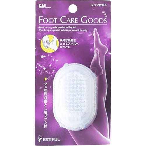 貝印 エスティフル ブラシ付軽石 000HB0307 1個(ご注文単位1個)【直送品】