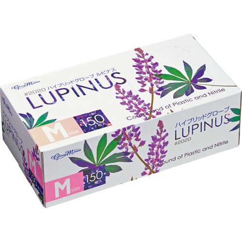 川西工業 ハイブリッドグローブ ルピナス 粉なし M 2020-M 1箱(150枚)(ご注文単位1箱)【直送品】