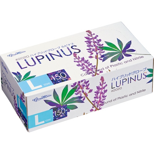 川西工業 ハイブリッドグローブ ルピナス 粉なし L 2020-L 1箱(150枚)(ご注文単位1箱)【直送品】
