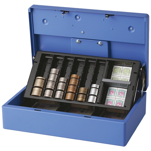 カール事務器 キャッシュボックス A5 W275×D180×H86mm ブルー CB-8800 1台(ご注文単位1台)【直送品】