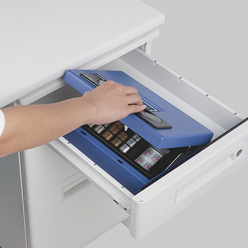 カール事務器 キャッシュボックス A5 W275×D180×H86mm ブルー CB-8800 1台(ご注文単位1台)【直送品】