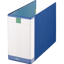 ライオン事務器　パイプ式ファイル（環境）　両開き　A4ヨコ　1000枚収容　100mmとじ　背幅121mm　ブルー　No.7102RK　1冊（ご注文単位1冊）【直送品】