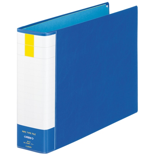 ライオン事務器　パイプ式ファイル（環境）　両開き　B4ヨコ　600枚収容　60mmとじ　背幅81mm　ブルー　No.760RK　1冊（ご注文単位1冊）【直送品】