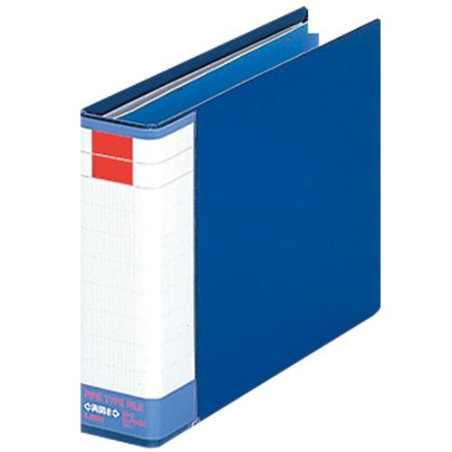 ライオン事務器　パイプ式ファイル（環境）　両開き　A5ヨコ　300枚収容　30mmとじ　背幅51mm　ブルー　No.736RK　1冊（ご注文単位1冊）【直送品】