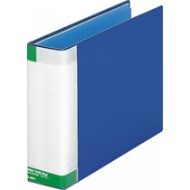 ライオン事務器　パイプ式ファイル（環境）　片開き　A4ヨコ　600枚収容　60mmとじ　背幅75mm　ブルー　No.762K　1冊（ご注文単位1冊）【直送品】