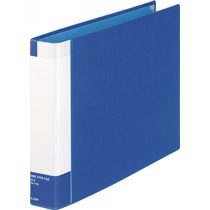 ライオン事務器　パイプ式ファイル（環境）　片開き　B4ヨコ　400枚収容　40mmとじ　背幅55mm　ブルー　No.740K　1冊（ご注文単位1冊）【直送品】
