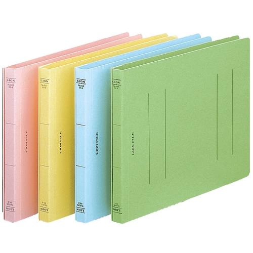 ライオン事務器　フラットファイル（環境）　樹脂押え具　B5ヨコ　150枚収容　背幅18mm　黄　A-527KB5E　1冊（ご注文単位1冊）【直送品】