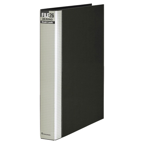 マルマン　ダブロックファイル　B5タテ　26穴　200枚収容　背幅38mm　ブラック　F678R-05　1冊（ご注文単位1冊）【直送品】