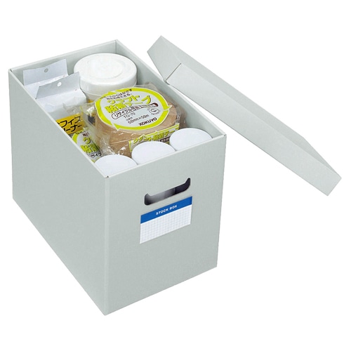 コクヨ ストックボックス(フタ付き) 内寸180×322×260mm グレー フ-SB982M 1個(ご注文単位1個)【直送品】