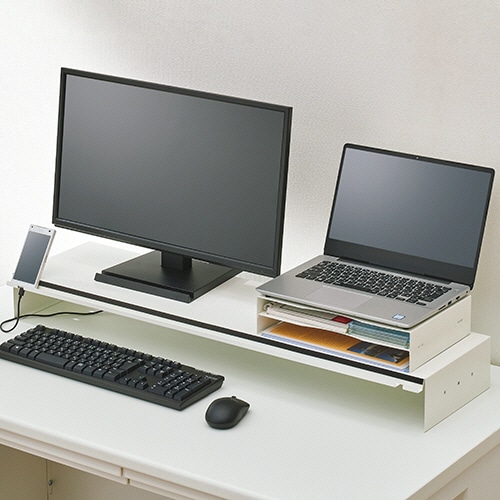 トヨダプロダクツ ノートPC・モニタースタンド W450×D260×H75mm MDS-450 1台(ご注文単位1台)【直送品】