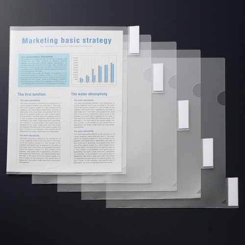 G-Aim　インデックス付クリアホルダー　A4　5山　YG-05　1組（ご注文単位1組）【直送品】