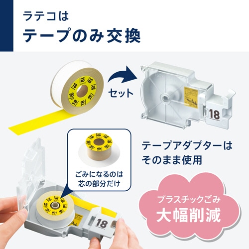 カシオ ラベルライター「ラテコ」 テープ付セットモデル EC-P10SET 1台(ご注文単位1台)【直送品】