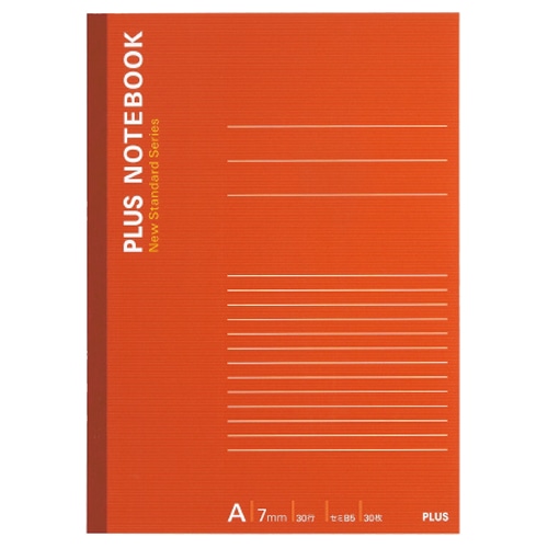 プラス　ノートブック（カラーアソートパックノート）　A4　A罫7mm　35行　40枚　5色　NO-204AS-10CP　1パック（10冊：各色2冊）（ご注文単位1パック）【直送品】