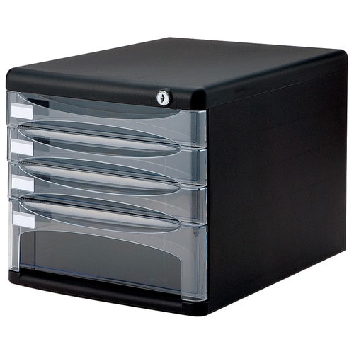ナカバヤシ　セキュリティデスクトップレターケース　A4タテ　浅3段・深1段　ブラック　A4-SK4D　1台（ご注文単位1台）【直送品】