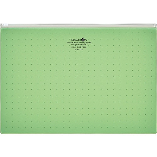 リヒトラブ　AQUA　DROPs　クリヤーケース　A4ヨコ　黄緑　F-5303-6　1枚（ご注文単位1枚）【直送品】