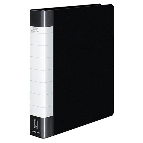 コクヨ クリヤーブック(タフボディ) 替紙式 A4タテ 30穴 50ポケット付属 背幅48mm 黒 ラ-J740D 1冊(ご注文単位1冊)【直送品】