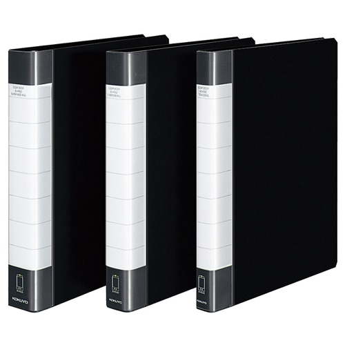 コクヨ クリヤーブック(タフボディ) 替紙式 A4タテ 30穴 50ポケット付属 背幅48mm 黒 ラ-J740D 1冊(ご注文単位1冊)【直送品】