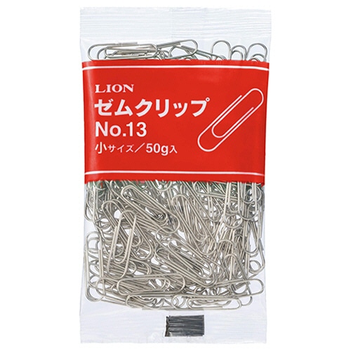 ライオン事務器　ゼムクリップ　小　23mm　50g　No.13-50　1パック（ご注文単位1パック）【直送品】