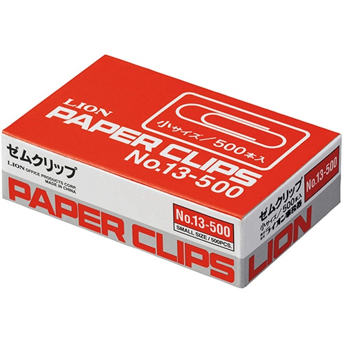 ライオン事務器　ゼムクリップ　小　23mm　No.13-500　1箱（500本）（ご注文単位1箱）【直送品】
