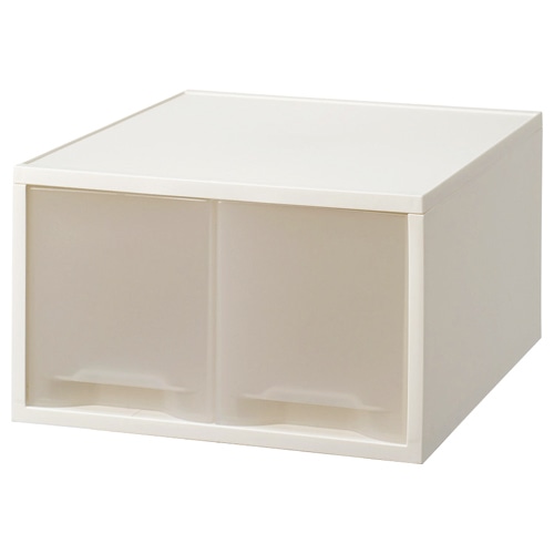 岩崎工業　PP製引き出しケース　A4タテ　深型ハーフ　ホワイト・クリア　ST6103CW　1台（ご注文単位1台）【直送品】