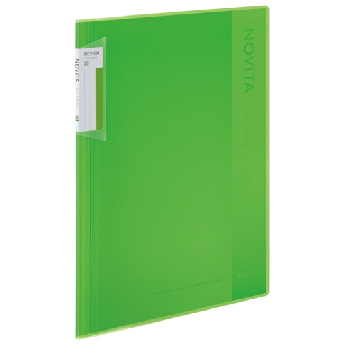コクヨ　クリヤーブック（ノビータ）　固定式　A4タテ　20ポケット　背幅5～40mm　ライトグリーン　ラ-NV20LG　1冊（ご注文単位1冊）【直送品】
