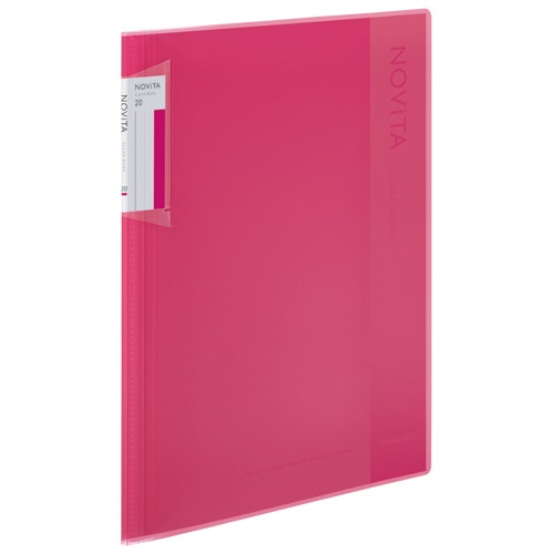コクヨ　クリヤーブック（ノビータ）　固定式　A4タテ　20ポケット　背幅5～40mm　ピンク　ラ-NV20P　1冊（ご注文単位1冊）【直送品】