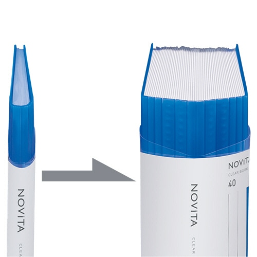 コクヨ　クリヤーブック（ノビータ）　固定式　A4タテ　40ポケット　背幅8～50mm　青　ラ-NV40B　1冊（ご注文単位1冊）【直送品】