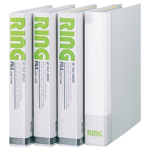 ライオン事務器　リングファイル　NFシリーズ　A4タテ　2穴　340枚収容　背幅55mm　ライトグレー　NF-243　1冊（ご注文単位1冊）【直送品】
