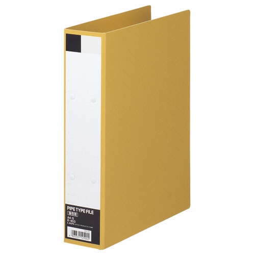 ライオン事務器　パイプ式保存ファイル　片開き　A4タテ　500枚収容　50mmとじ　背幅67mm　クラフト　K-853　1冊（ご注文単位1冊）【直送品】
