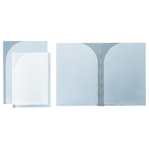 ライオン事務器 PPクリアーホルダー A4タテ(見開きA3) 透明 2つ折り両面ポケット CF-12 1枚(ご注文単位1枚)【直送品】