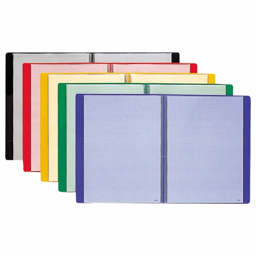 ライオン事務器　クリアーブック　A4タテ　20ポケット　背幅14mm　緑　カラー台紙付　CR-313　1冊（ご注文単位1冊）【直送品】