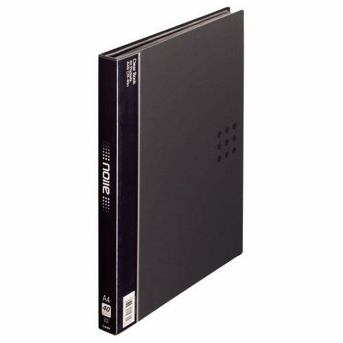 ライオン事務器　クリアーブック（ノイル）　A4タテ　40ポケット　背幅26mm　ブラック　CR-40n　1冊（ご注文単位1冊）【直送品】