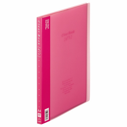 ライオン事務器　クリアーブック（エール）　A4タテ　20ポケット　背幅14mm　ピンク　CR-20A　1冊（ご注文単位1冊）【直送品】