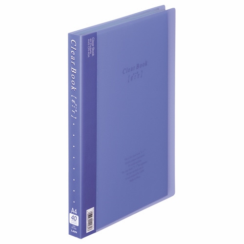 ライオン事務器　クリアーブック（エール）　A4タテ　40ポケット　背幅27mm　ブルー　CR-40A　1冊（ご注文単位1冊）【直送品】
