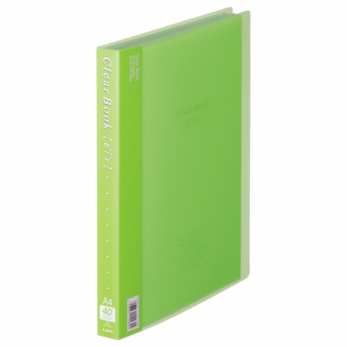ライオン事務器　クリアーブック（エール）　A4タテ　40ポケット　背幅27mm　グリーン　CR-40A　1冊（ご注文単位1冊）【直送品】