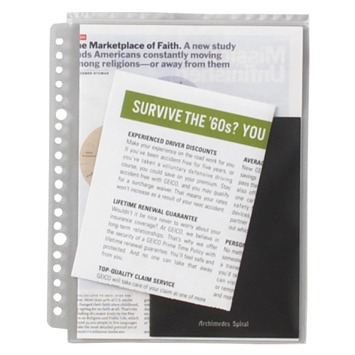 ライオン事務器　安心チャックポケット　A5タテ　2・20穴　AP-A5　1パック（5枚）（ご注文単位1パック）【直送品】